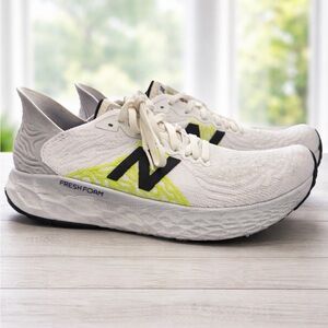 New Balance White Sneakers with Yellow Highlights